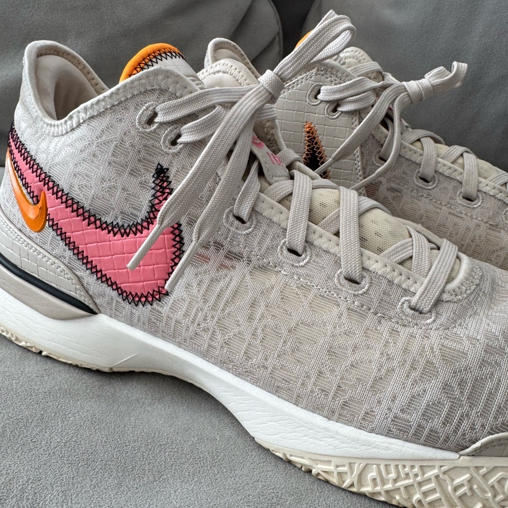 LeBron “LBJ” ZOOM NXXT Nike Sneakers with Pink and Orange Accents, Size 11